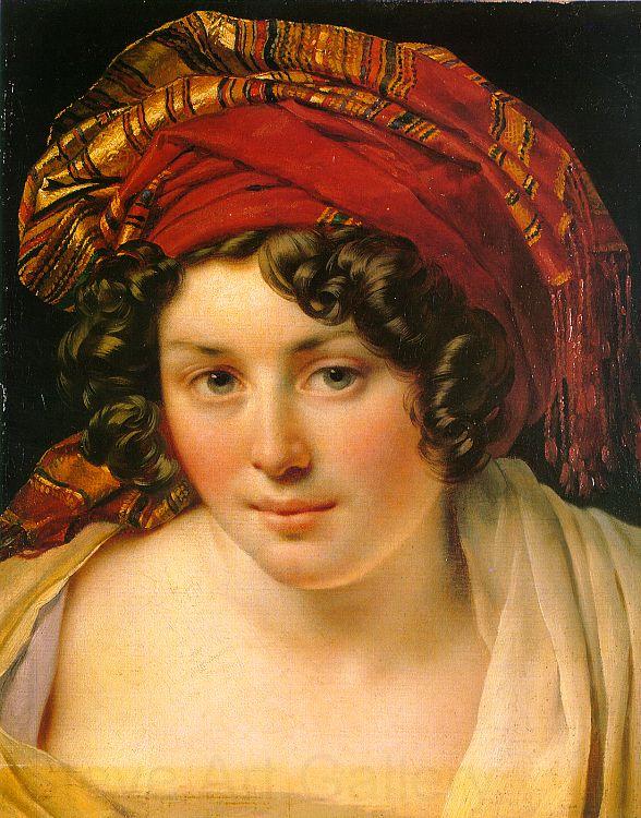 Anne-Louis Girodet-Trioson A Woman in a Turban France oil painting art